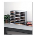 Office Jansan | Fellowes Mfg Co. 25041 24 Sections 29 in. x 11-7/8 in. x 23-7/16 in. Literature Organizer - Letter, Dove Gray image number 2