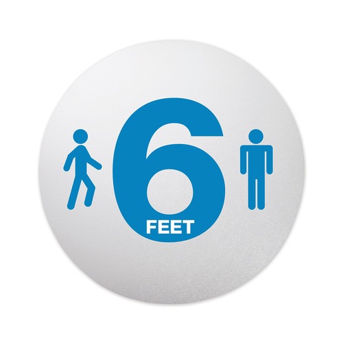 Floor Signs | Deflecto PSDD20SIX/50 20 in. Diameter 6 ft. Apart Personal Spacing Discs - Clear/Medium Blue (50/Carton) image number 0