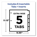 Office Jansan | Avery 11220 Big Tab 11.13 in. x 9.25 in. 5-Tab Single-Sided Copper Edge Reinforcing Insertable Divider - Assorted Tabs/White (1-Set) image number 8