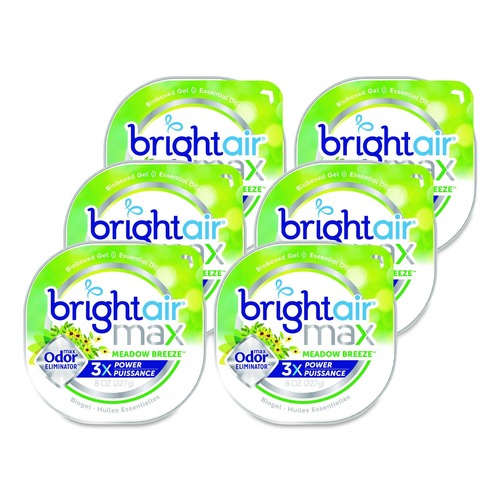 Odor Control | BRIGHT Air 900438 8 oz. Max Odor Eliminator Air Freshener - Meadow Breeze (6/Carton) image number 0