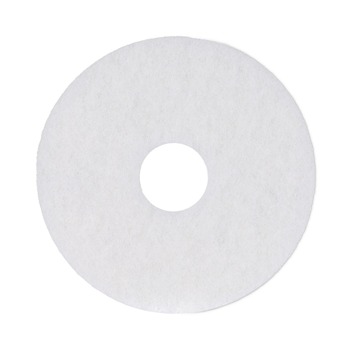Boardwalk 13 in. Diameter Polishing Floor Pads - White (5/Carton)