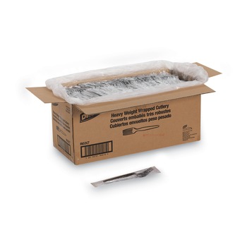 Dixie Individually Wrapped Heavyweight Polystyrene Forks - Black (1000/Carton)
