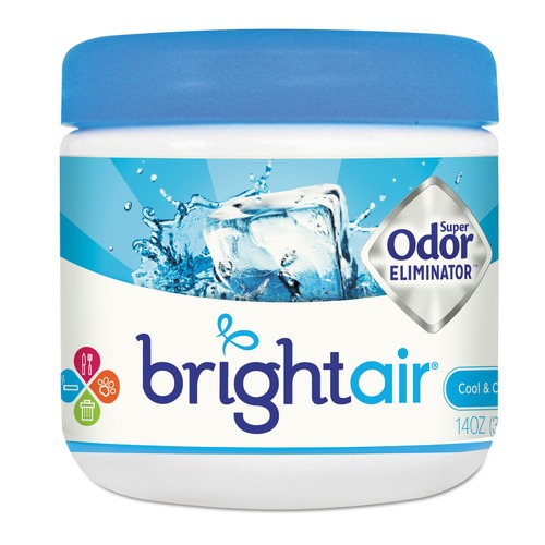 Cleaning & Janitorial Supplies | BRIGHT Air BRI 900090 14 oz. Jar Super Odor Eliminator - Blue, Cool and Clean (6/Carton) image number 0