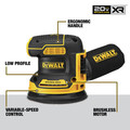 Random Orbital Sanders | Dewalt DCW210B 20V MAX XR 5 in. Cordless Random Orbital Sander (Tool Only) image number 5