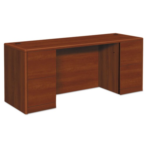  | HON H10741.COGNCOGN 10700 Series 72 in. x 24 in. x 29.5 in. Full Height Pedestals Kneespace Credenza - Cognac image number 0