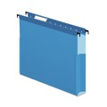 File Folders | Pendaflex 59203 1/5-Cut Tabs 3 in. Capacity 1 Section Letter Size SureHook Reinforced Extra-Capacity Hanging Box File - Blue (25/Box) image number 0