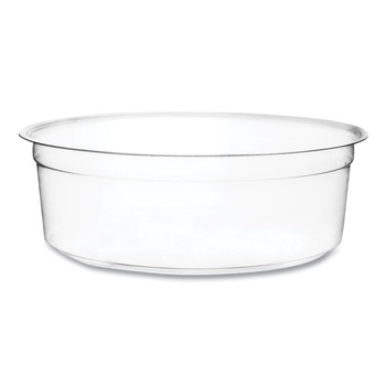 Vegware CF-DC-08 4.6 in. x 1.5 in. 8 oz. Compostable Plastic Round Deli Pots - Clear (500/Carton)