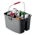 Pails | Rubbermaid Commercial FG261700GRAY 17 qt. Plastic Double Utility Pail - Gray image number 3