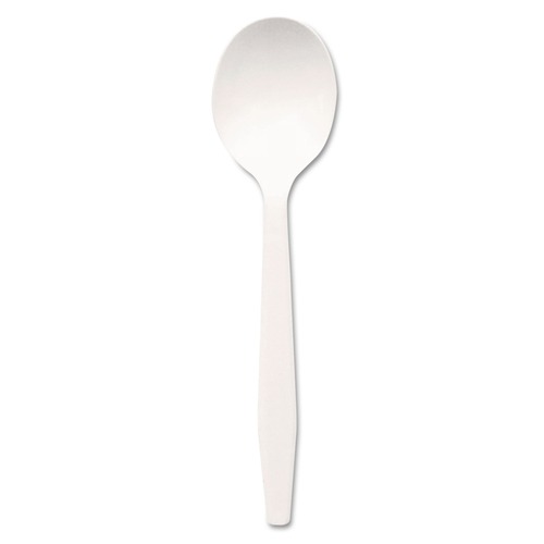  | Dixie PSM21 Plastic Mediumweight Soup Spoons - White (1000/Carton) image number 0
