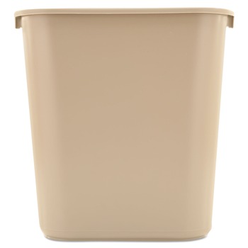 Rubbermaid Commercial 7-Gallon Rectangular Deskside Wastebasket - Beige