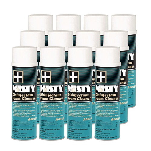 Cleaning & Janitorial Supplies | Misty 1001907 19 oz. Aerosol Spray Disinfectant Foam Cleaner - Fresh Scent (12/Carton) image number 0