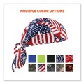 Cooling Gear | Ergodyne 12477 Chill-Its 6615 One Size Fits Most High-Performance Bandana Doo Rag with Terry Cloth Sweatband - Stars and Stripes image number 4