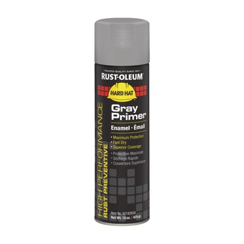 Rust-Oleum Hard Hat 15 oz High Performance V2100 System Rust Preventive Enamel Spray Primer - Flat Gray (6/Carton)