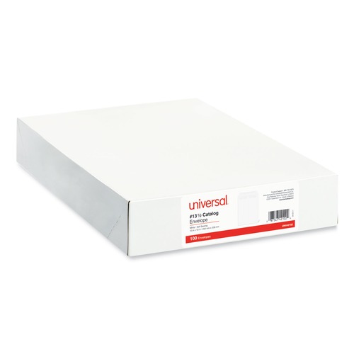  | Universal UNV42102 #13 1/2 Square Flap Self-Adhesive Closure 10 in. x 13 in. Open-End Catalog Envelopes - White (100/Box) image number 0