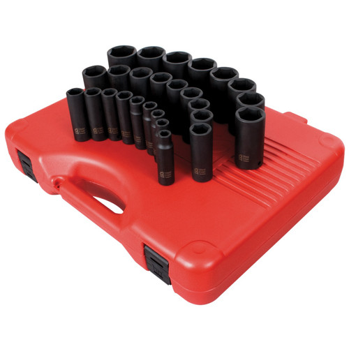 Sockets | Sunex 2646 26-Piece 1/2 in. Drive Deep Well Metric Impact Socket Set image number 0