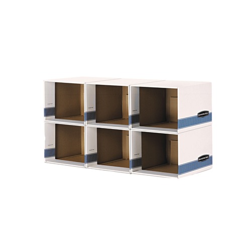 Boxes & Bins | Bankers Box 0162601 23.75 in. x 19.75 in. File/Cube Box Shell - Legal/Letter, White/Blue (6/Carton) image number 0