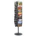  | Safco 5577BL 16.5 in. x 16.5 in. x 66 in. 30 Compartments Onyx Mesh Rotating Magazine Display - Black image number 1