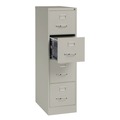 Office Filing Cabinets & Shelves | Alera 26137 15 in. x 25 in. x 52 in. Letter-Size 4-Drawer Economy Vertical File - Light Gray image number 3