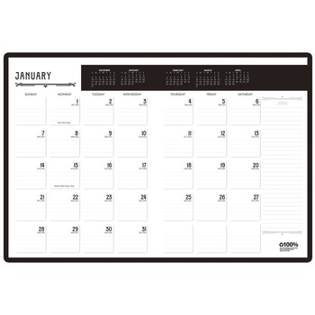 House of Doolittle 11 in. x 8.5 in. 12-Month (Jan-Dec 2026) 100 Percent Recycled Deco Days Monthly Planner - Black/Gold Cover