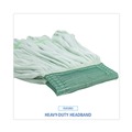 Mops | Boardwalk BWKMWTMGCT Microfiber Looped-End Wet Mop Heads - Medium, Green (12/Carton) image number 5