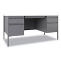 Office Desks & Workstations | Hirsh Industries 22655 60 in. x 30 in. x 29.5 in. Left and Right-Hand Pedestals Box/File Drawer Format Teachers Pedestal Desks - White/Platinum image number 0