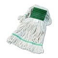 Cleaning & Janitorial Supplies | Boardwalk BWK502WHCT Super Loop Wet Mop Head with Cotton/Synthetic Fiber and 5 in. Headband - Medium, White (12/Carton) image number 5