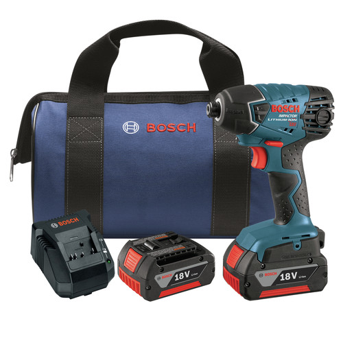 Factory Reconditioned Bosch 25618 01 Rt 18v Lithium Ion 1 4 In Impact Driver With Fatpack Batteries Cpo Outlets