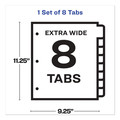 Office Jansan | Avery 11439 Index Maker 11.25 in. x 9.25 in. 8-Tab Extra Wide Tab Print and Apply Clear Label Dividers - White (1-Set) image number 1