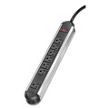 Surge Protectors | Fellowes Mfg Co. 99081 Metal Surge Protector, 7 Outlets, 6 Ft Cord, 1250 Joules, Silver/black image number 0