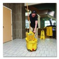 Mop Buckets | Rubbermaid Commercial 2031764 WaveBrake 2.0 Side Press 8.75-Gallon Bucket/Wringer with Drain - Yellow image number 9