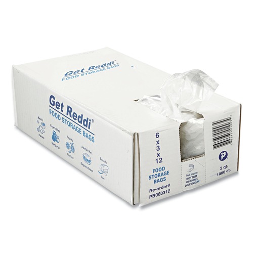 Food Service | Inteplast Group PB060312 2-Quart 0.68 mil. 6 in. x 12 in. Food Bags - Clear (1000/Carton) image number 0