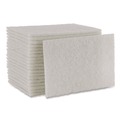 Sponges & Scrubbers | Boardwalk 98BWK LD 6 in. x 9 in. Light Duty Scour Pad - White (20/Carton) image number 1