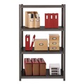 Office Filing Cabinets & Shelves | Alera 26112 36 in. x 18 in. x 60 in. 4-Shelf Steel Shelving Unit with Laminate Shelves - Black/Gun Metal Gray image number 9
