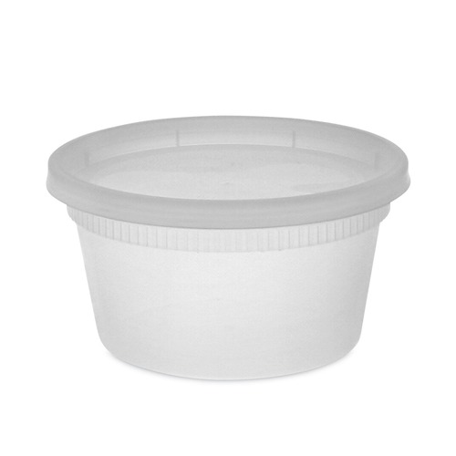 Food Trays, Containers, and Lids | Pactiv Corp. YL2512 12 oz. 4.55 in. x 2.45 in. x 2.45 in. DELItainer Microwavable Combo - Clear (240/Carton) image number 0