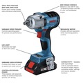Impact Wrenches | Bosch GDS18V-330CB25 18V Brushless Connected-Ready 1/2 in. Cordless Mid-Torque Impact Wrench Kit with Friction Ring and Thru-Hole and (2) CORE18V 4 Ah Compact Batteries image number 4