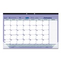 Bulk Savings Pricing 2 | Brownline C181700 12-Month (Jan to Dec): 2026 17.75 in. x 10.88 in. Monthly Desk Pad Calendar - White/Blue/Green Sheets, Black Binding/Clear Corners image number 0