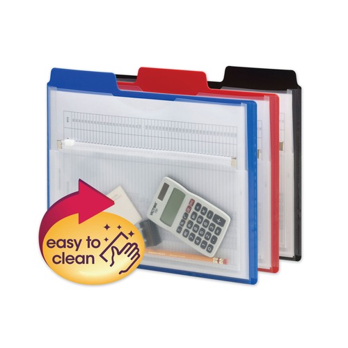 Office & Office Supplies | Smead 89614 2-Section Letter Size Poly Project Organizer with Zip Pouch - Assorted Colors (3/Pack) image number 0