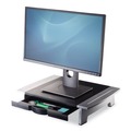 Office Jansan | Fellowes Mfg Co. 8031101 Office Suites Standard Supports 80 lbs. 19.78 in. x 14.06 in. x 4 in. to 6.5 in. Monitor Riser For 21 in. Monitors - Black/Silver image number 2