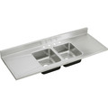 Fixtures | Elkay D66294 Gourmet Countertop 66 in. x 25 in. Dual Basin Kitchen Sink (Stainless Steel) image number 0