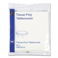 Labor Day Sale! Save $30 off $199! | Hoffmaster 210101 82 in. Diameter Tissue/Poly Tablecovers - White (25/Carton) image number 1