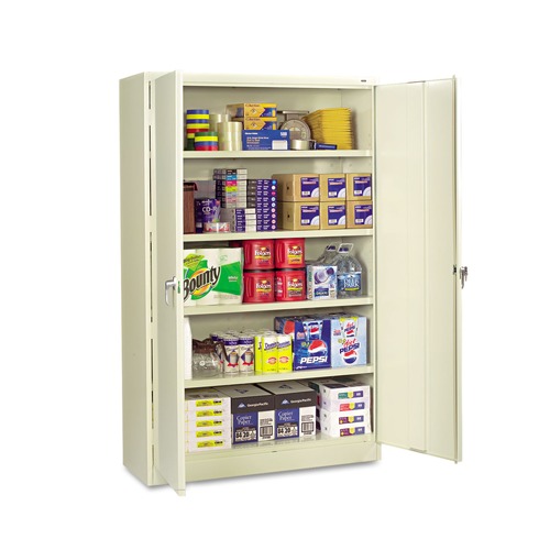 Office Filing Cabinets & Shelves | Tennsco J1878SU-CPY 48 in. x 18 in. x 78 in. Assembled Jumbo Steel Storage Cabinet - Putty image number 0
