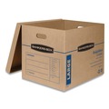  | Bankers Box 7718201 SmoothMove Classic 21 in. x 17 in. x 17 in. Moving/Storage Boxes - Large, Brown/Blue (5/Carton) image number 1