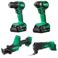 Combo Kits | Metabo HPT KC18DDX4SM 18V MultiVolt Brushless Lithium-Ion Cordless 4-Tool Sub-Compact Combo Kit with 2 Batteries (2 Ah) image number 1