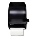 Beverage Serveware | San Jamar T1100TBK 12.94 in. x 9.25 in. x 16.5 in. Lever Roll Classic Towel Dispenser - Transparent Black Pearl image number 2