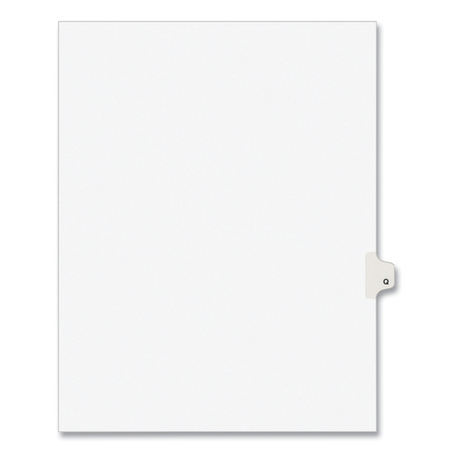 Office Jansan | Avery 01417 11 in. x 8.5 in. 26-Tab Q Avery Style Preprinted Legal Exhibit Side Tab Index Dividers - White (25/Pack) image number 0