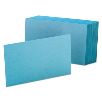 Oxford 4 in. x 6 in. Unruled Index Cards - Blue (100/Pack)