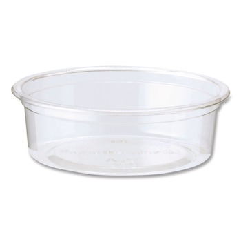 World Centric 2 oz PLA Plastic Flat Style Cold Cups - Clear (2000/Carton)