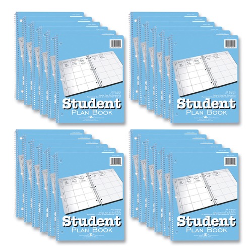Calendars & Planners | Roaring Spring 12145 11 in. x 8.5 in. 45-Sheets 22-Weeks: Six-Subject Day Student Plan Book - Light Blue Cover (24/Carton) image number 0