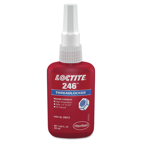 Adhesives and Sealers | Loctite 234172 246 Medium Strength/High Temperature 50 mL Bottle Threadlocker - Blue image number 0