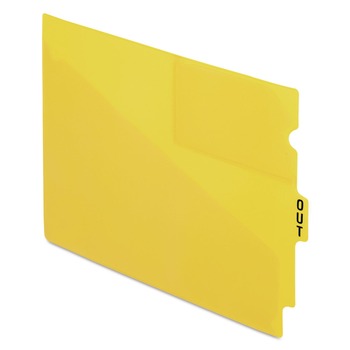 Pendaflex 8.5 in. x 11 in. 1/3-Cut End Tab Colored Poly Out Guides with Center Tab - Yellow (50/Box)